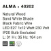 NOVA LUCE stojací lampa ALMA přírodní dřevo bílé stínidlo černý kabel E27 1x12W bez žárovky 4020