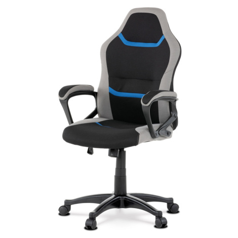 Kancelářská židle CLOUDVEIL, černá/šedá/modrá látka Autronic