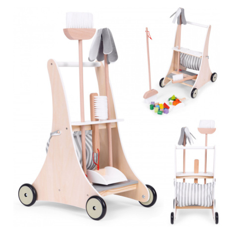 Dřevěná sada na úklid vozík ECOTOYS