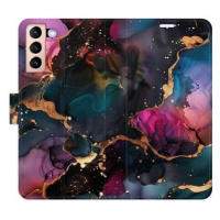 iSaprio Flip pouzdro Dark Marble pro Samsung Galaxy S21