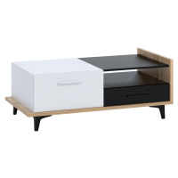 ArtCross Konferenční stolek BOX-03 Barva: dub sonoma světlá / bílá / černá