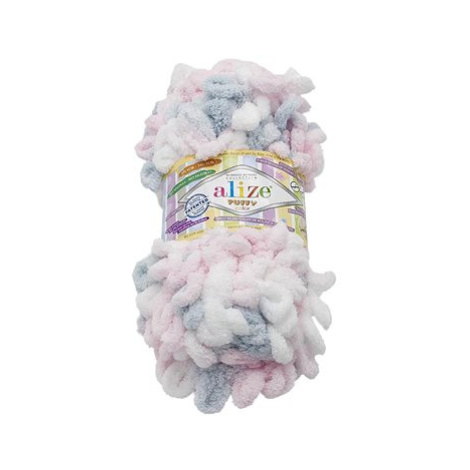 Puffy color 100g - 5864 bílá, šedá, světle růžová