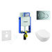 GEBERIT Kombifix Modul pro závěsné WC s tlačítkem Sigma01, lesklý chrom + Villeroy Boch WC a sed