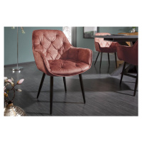 LuxD Designová židle Garold hnědý samet