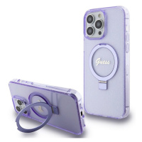Pouzdro Guess IML Ring Stand Glitter MagSafe Apple iPhone 15 PRO MAX Purple
