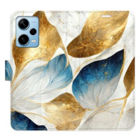 iSaprio flip pouzdro GoldBlue Leaves pro Xiaomi Redmi Note 12 Pro+ 5G