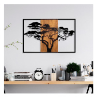 Nástěnná dekorace 90x58 cm strom dřevo/kov