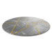 Dywany Łuszczów Kusový koberec Emerald geometric 1012 grey and gold kruh - 200x200 (průměr) kruh