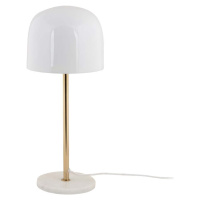 Bílá stolní lampa s kovovým stínidlem (výška 50 cm) Manta – Leitmotiv