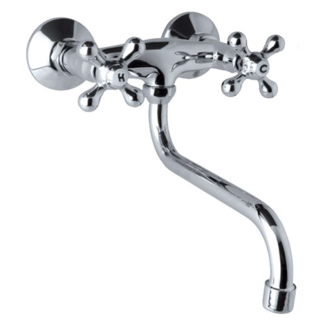 Mereo Dřezová nástěnná baterie, Retro Viktorie, 100 mm, s ramínkem trubkovým o 18 mm 200 mm CBL3