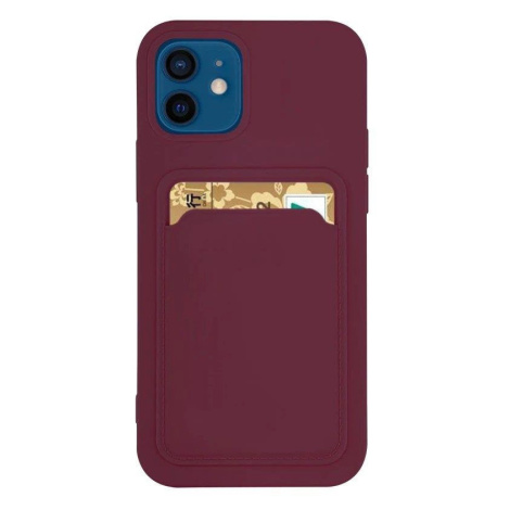 Silikonové pouzdro s kapsou na Samsung Galaxy A72 burgundy