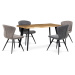 Jídelní stůl, 140x80x75 cm, MDF deska, 3D dekor divoký dub, kov, černý lak
