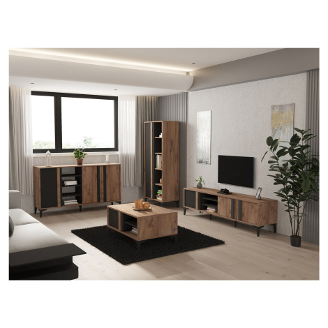 Kalune Design Sada nábytku do obývacího pokoje Lacin borovice Atlantic/antracit