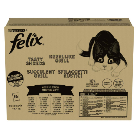 FELIX Tasty Shreds ve šťávě Gemische Vielfalt 80× 80 g
