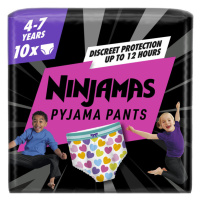 NINJAMAS Kalhotky plenkové Pyjama Pants Srdíčka, 10 ks, 7 let, 17kg-30kg