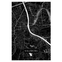 Mapa Salzburg black, (26.7 x 40 cm)