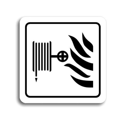 Accept Piktogram "požární hadice" (80 × 80 mm) (bílá tabulka - černý tisk)