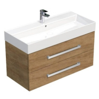 Koupelnová skříňka s umyvadlem SAT Cube Way 100x47,5x46 cm dub Hickory CUBE461002DHSAT