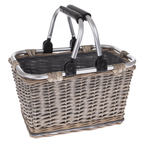 Proutěný košík s kovovými uchy Arlon, 25 x 22 x 22 cm