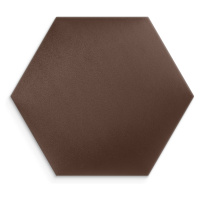 Čalouněný nástěnný panel HEXAGON 30x26 cm hnědá MyBestHome