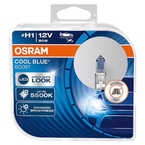 OSRAM H1 12V 80W P14,5s COOL BLUE BOOST 5500K 2ks 62150CBB-HCB