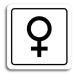 Accept Piktogram "WC ženy IV" (80 × 80 mm) (bílá tabulka - černý tisk)