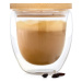 Bambuswald Sklenice na kávu, 240 ml, termosklenice, ruční výroba, borosilikátové sklo, bambus