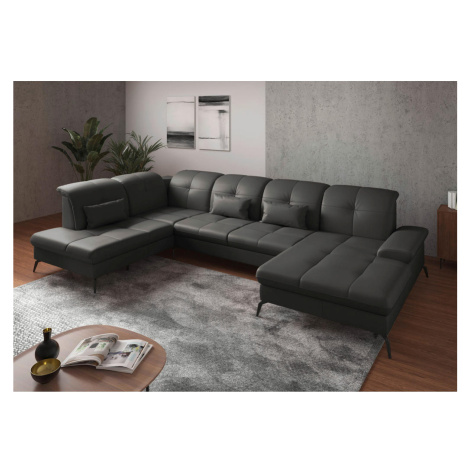 Sit & More SEDACÍ SOUPRAVA, textil, kůže, antracitová