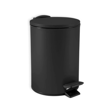 Spirella pedálový odpadkový koš Adelar, matný černý, ocel, 3 l