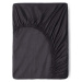 Tmavě šedé bavlněné elastické prostěradlo Good Morning, 180 x 200 cm