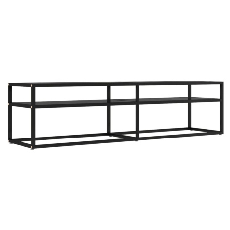 vidaXL TV stolek černý 160 x 40 x 40,5 cm tvrzené sklo