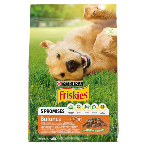 Friskies Balance granule pro psy - kuřecí a hovězí se zeleninou 10 kg