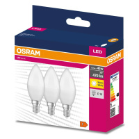 3PAK LED žárovka LED E14 B35 4,9W = 40W 470lm 2700K Teplá OSRAM Value