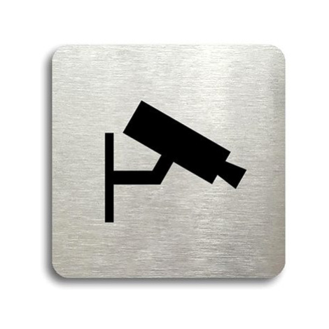 Accept Piktogram "monitorováno II" (80 × 80 mm) (stříbrná tabulka - černý tisk bez rámečku)