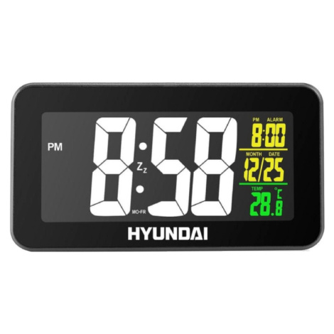 Digitální budík Hyundai AC 322 B / 12/24 h / datum/čas/teplota / černá