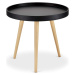 Černý odkládací stolek s nohami z bukového dřeva Furnhouse Opus, Ø 50 cm