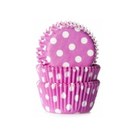 Košíčky na muffiny mini 60ks fialové s bílými puntíky - House of Marie