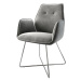 DELIFE Jídelní židle Zoa-Flex šedý samet podnož ve tvaru "X" z nerezové oceli