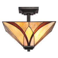 QUOIZEL Stropní světlo Asheville design Tiffany výška 30,5