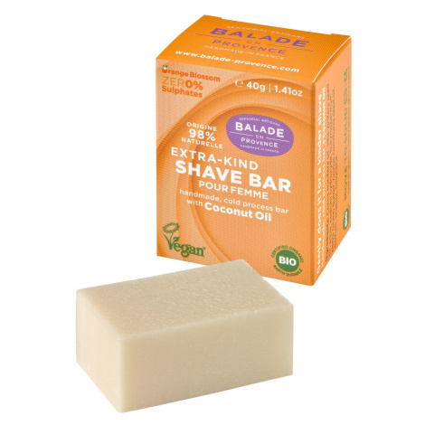 Balade en Provence Pečující tuhé mýdlo na holení pro ženy BIO Pomerančový květ 40 g