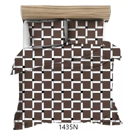 Bavlněné povlečení hnědá kostka 1435 N 140x200 cm