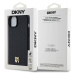 Zadní kryt DKNY PU Leather Repeat Pattern Stack Logo Magsafe pro Apple iPhone 15 Plus, černá