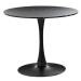 Kulatý jídelní stůl 90 cm s mramorovým efektem černý BOCA, 312124