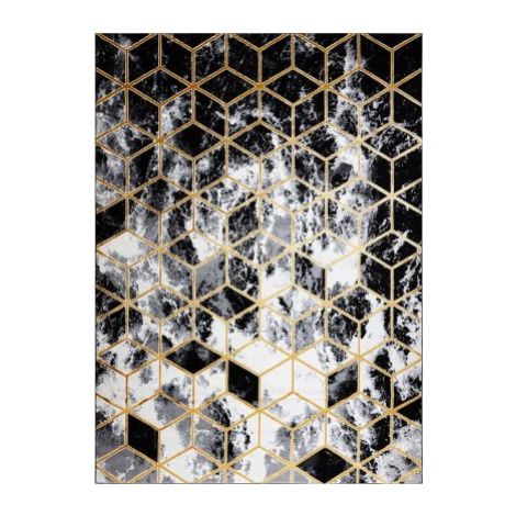Kusový koberec Gloss 409A 82 3D cubes black/gold/grey FOR LIVING