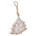 SOLIGHT 1V45-T LED vánoční stromek, dřevěný dekor, 6LED, teplá bílá, 2x AAA