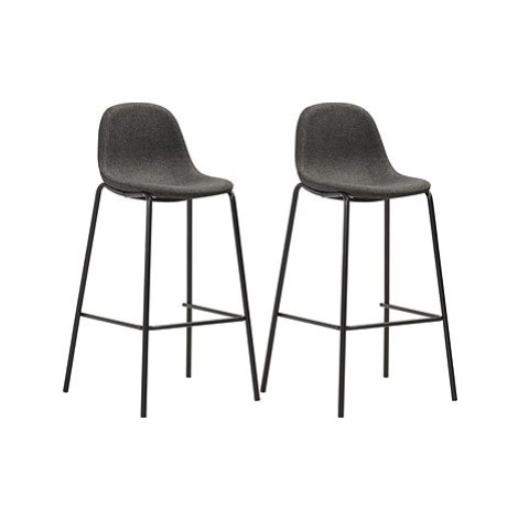 Barové židle 2 ks tmavě šedé textil, 281525 SHUMEE