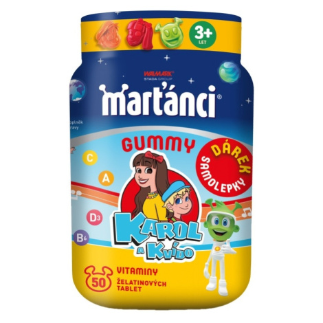 Marťánci Gummy Karol a Kvído se samolepkami 50 želé tablet