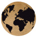 Černá kulatá rohožka z přírodního kokosového vlákna Artsy Doormats Globe, ⌀ 70 cm