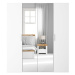 BRW Skříň: FLEX 200 Barva: bílá/ bílý lesk/ zrcadlo