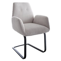 DELIFE Jídelní židle Zoa-Flex konzolová podnož plochá černá manšestr stříbrnošedá